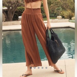 Daily Practice by Anthologie Wide-Leg Gauze Pants